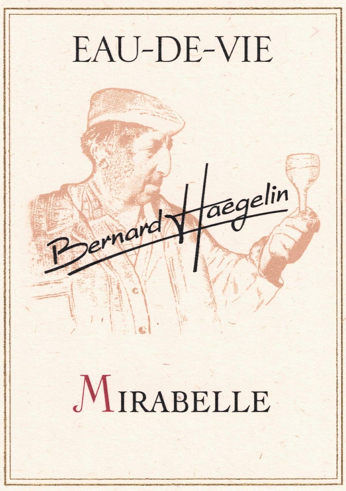 ETIQUETTE EAU DE VIE MIRABELLE HAEGELIN BERNARD 100X100 | Vins d'Alsace Bernard Haegelin MIRABELLE d’Alsace Illzach 0